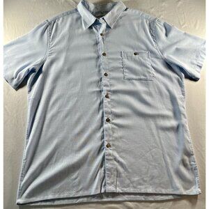 Modia Campia Moda Men’s XL Light Blue Short Sleeve Button-Front Shirt Casual Str